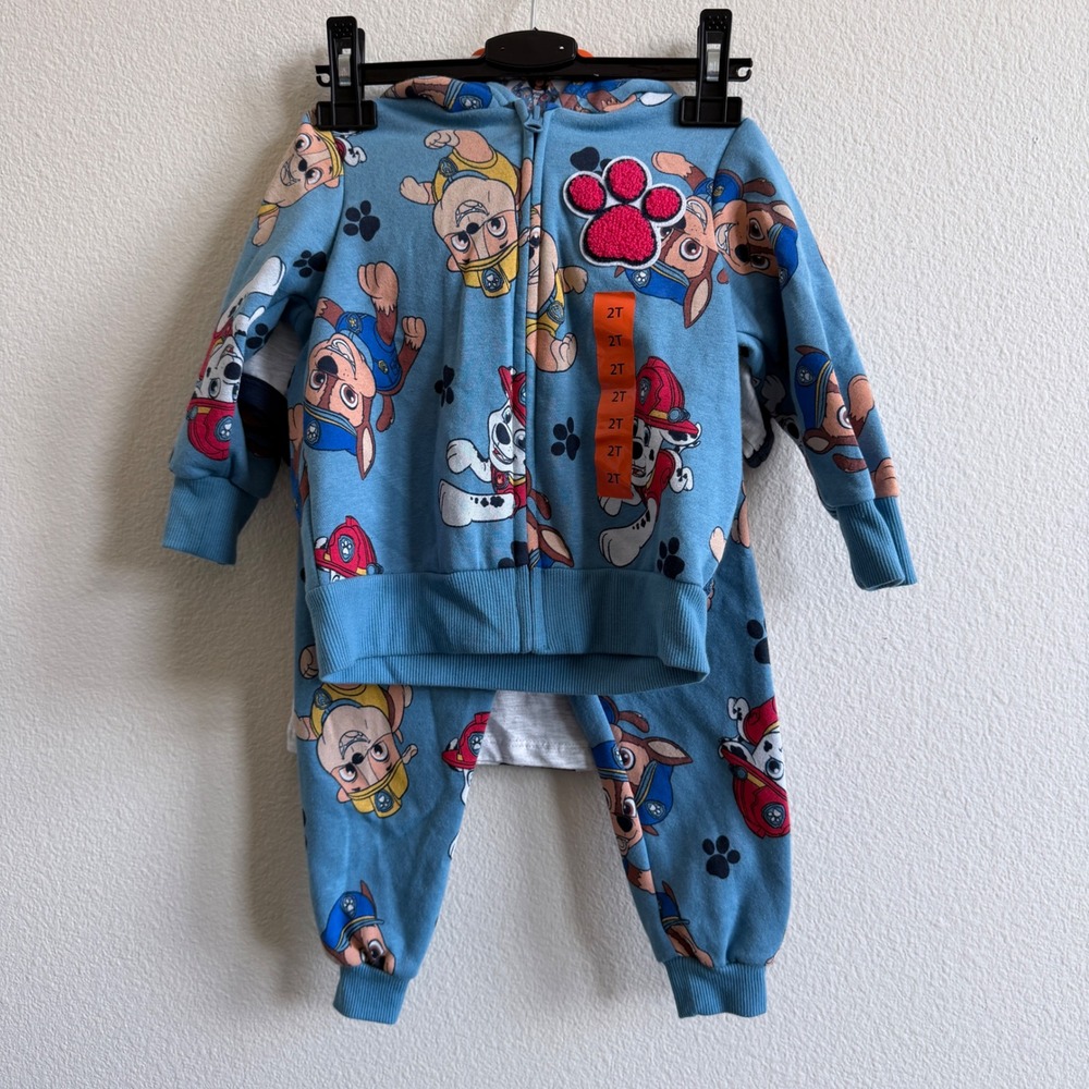 Paw Patrol Boys 3-Piece Hoodie T-Shirt and Jogger Pants Set Blue 2T NEW